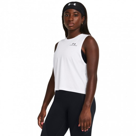 Damski top treningowy Under Armour Vanish Energy Crop Tank - biały ze sklepu Sportstylestory.com w kategorii Bluzki damskie - zdjęcie 184563694