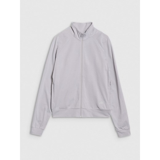 Damska bluza treningowa 4F 4FRSS25TFSWF635 - szara ze sklepu Sportstylestory.com w kategorii Bluzy damskie - zdjęcie 184563952
