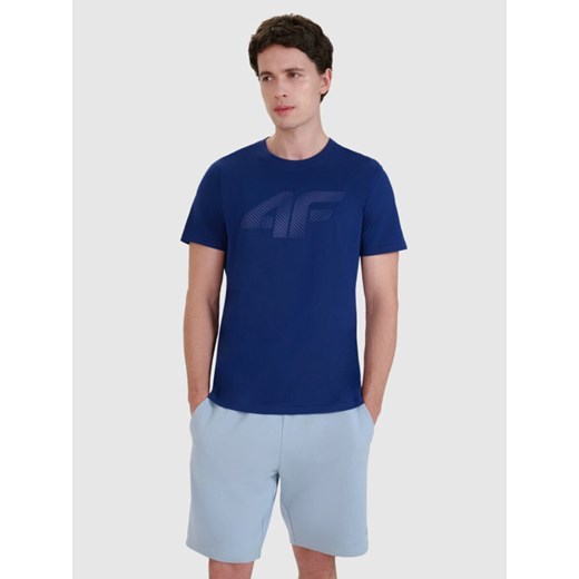 Męski t-shirt z nadrukiem 4F 4FWMM00TTSHM2257 - granatowy ze sklepu Sportstylestory.com w kategorii T-shirty męskie - zdjęcie 184564080