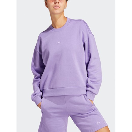 adidas Bluza ALL SZN Fleece Sweatshirt IC6450 Fioletowy Loose Fit ze sklepu MODIVO w kategorii Bluzy damskie - zdjęcie 184565133