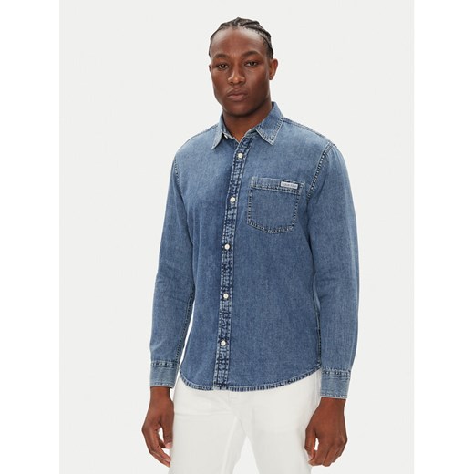 Calvin Klein Jeans Koszula jeansowa LV040EM774 Niebieski Regular Fit ze sklepu MODIVO w kategorii Koszule męskie - zdjęcie 184567902