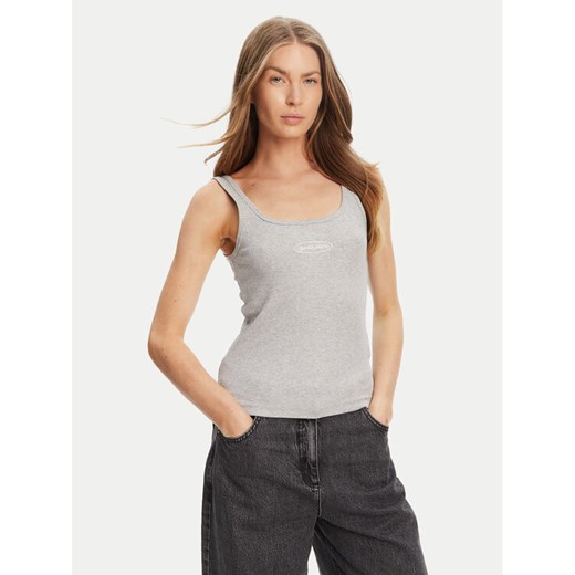 Guess Jeans Top W5YP35 KA0H1 Szary Regular Fit ze sklepu MODIVO w kategorii Bluzki damskie - zdjęcie 184568003