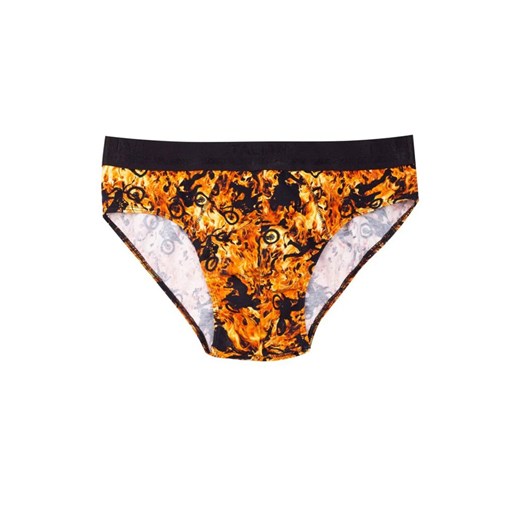 Bawełniane slipy męskie Caldo, Kolor czarno-pomarańczowy, Rozmiar S, Italian Fashion ze sklepu Intymna w kategorii Majtki męskie - zdjęcie 184569954