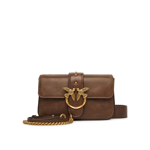 Torebka PINKO Love One Mini Slouchy Fl PE 25 PLTT 104340 A2C2 Brązowy ze sklepu eobuwie.pl w kategorii Torebki damskie - zdjęcie 184570841