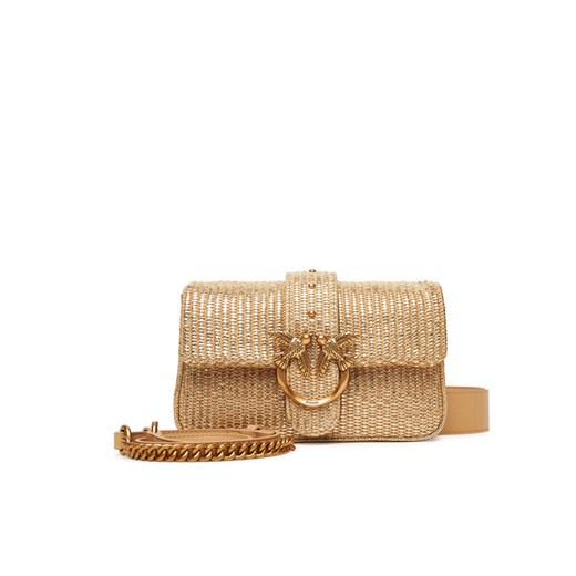 Torebka PINKO Love One Mini Slouchy Fl PE 25 PLTT 104340 A2CE Złoty ze sklepu eobuwie.pl w kategorii Torebki damskie - zdjęcie 184570861