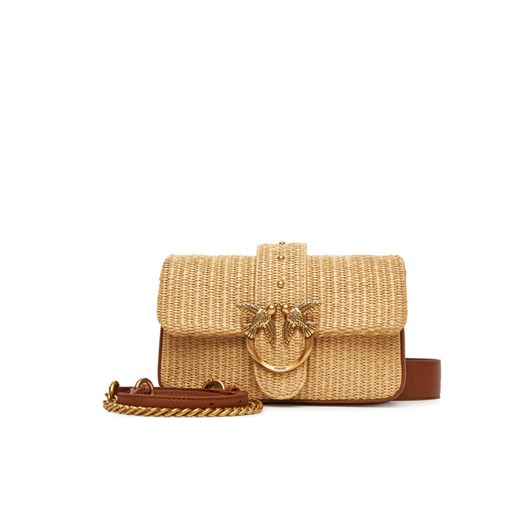 Torebka PINKO Love One Mini Slouchy Fl PE 25 PLTT 104340 A2CF Beżowy ze sklepu eobuwie.pl w kategorii Torebki damskie - zdjęcie 184570862