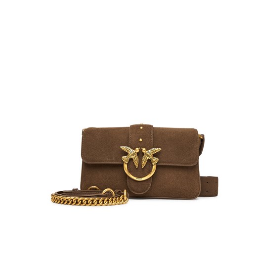 PINKO Torebka Love One Mini Slouchy Fl PE 25 PLTT 104340 A2CC Brązowy ze sklepu MODIVO w kategorii Torebki damskie - zdjęcie 184571430