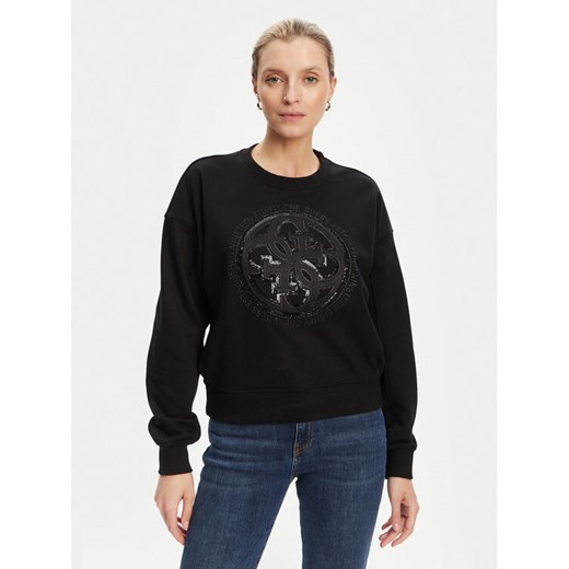 Guess Bluza W5YQ07 KB681 Czarny Regular Fit ze sklepu MODIVO w kategorii Bluzy damskie - zdjęcie 184571432