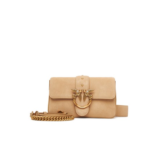 PINKO Torebka Love One Mini Slouchy Fl PE 25 PLTT 104340 A2CC Beżowy ze sklepu MODIVO w kategorii Torebki damskie - zdjęcie 184571450