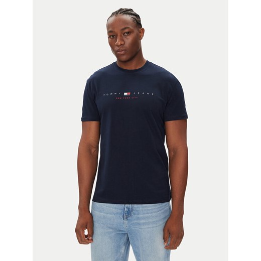 Tommy Jeans T-Shirt Flag Linear DM0DM21911 Granatowy Regular Fit ze sklepu MODIVO w kategorii T-shirty męskie - zdjęcie 184571452