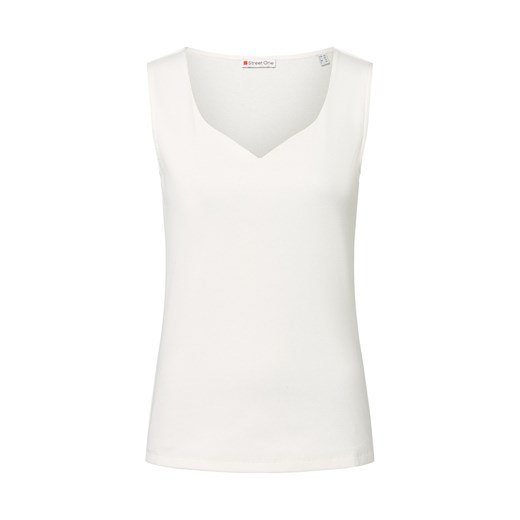 Street One Top damski Kobiety Bawełna écru jednolity ze sklepu vangraaf w kategorii Bluzki damskie - zdjęcie 184572221