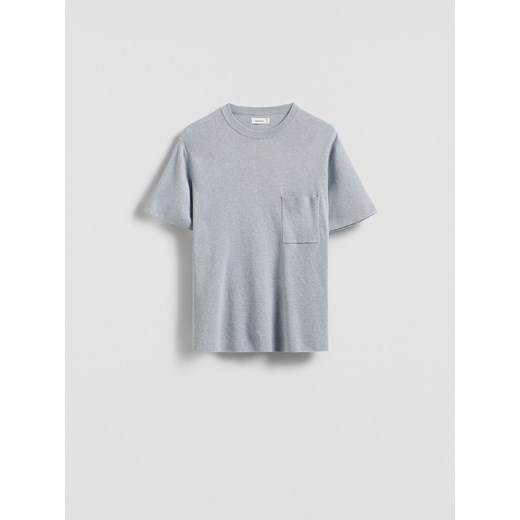 Reserved - Bawełniany sweter z krótkim rękawem - jasnoniebieski Reserved L Reserved