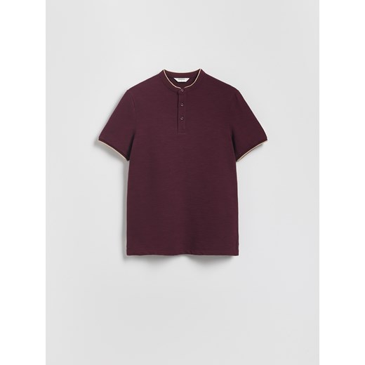 Reserved - Koszulka polo regular ze stójką - bordowy ze sklepu Reserved w kategorii T-shirty męskie - zdjęcie 184573631