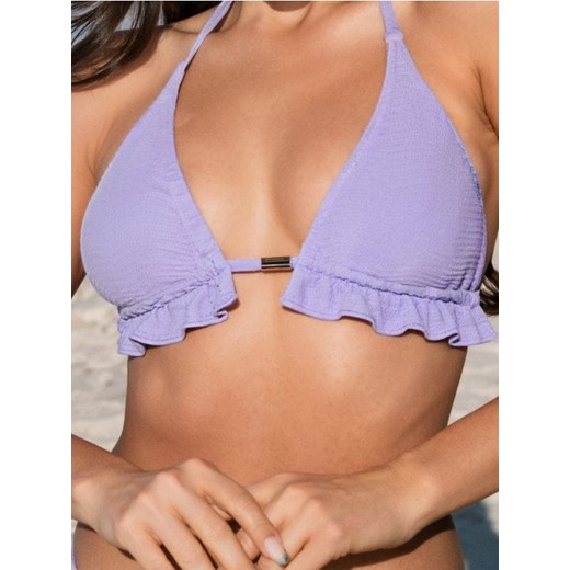 Sinsay - Góra od bikini z falbaną - fioletowy ze sklepu Sinsay w kategorii Stroje kąpielowe - zdjęcie 184574853