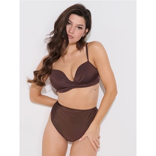 Sinsay - Dół od bikini z wysokim stanem - brązowy ze sklepu Sinsay w kategorii Stroje kąpielowe - zdjęcie 184574871