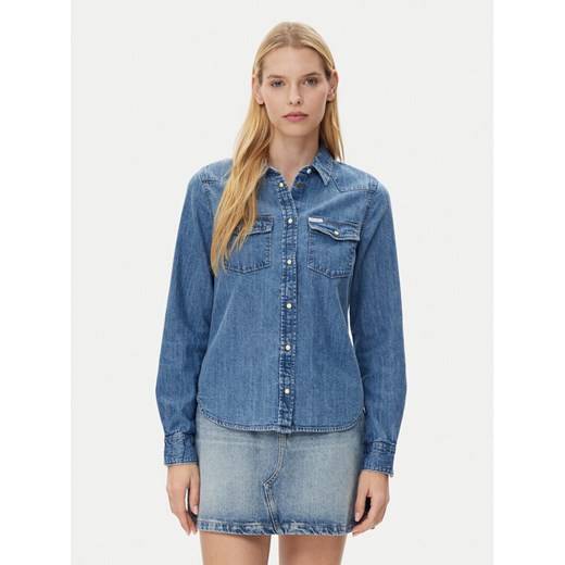 Guess Jeans Koszula W5RH35 D5M81 Niebieski Regular Fit ze sklepu MODIVO w kategorii Koszule damskie - zdjęcie 184575272