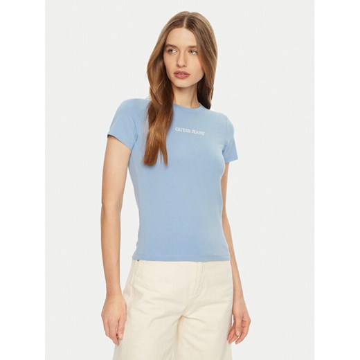 Guess Jeans T-Shirt W4YI01 J1314 Błękitny Regular Fit ze sklepu MODIVO w kategorii Bluzki damskie - zdjęcie 184575274