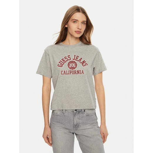 Guess Jeans T-Shirt W5RI43 K8HM0 Szary Regular Fit ze sklepu MODIVO w kategorii Bluzki damskie - zdjęcie 184575313