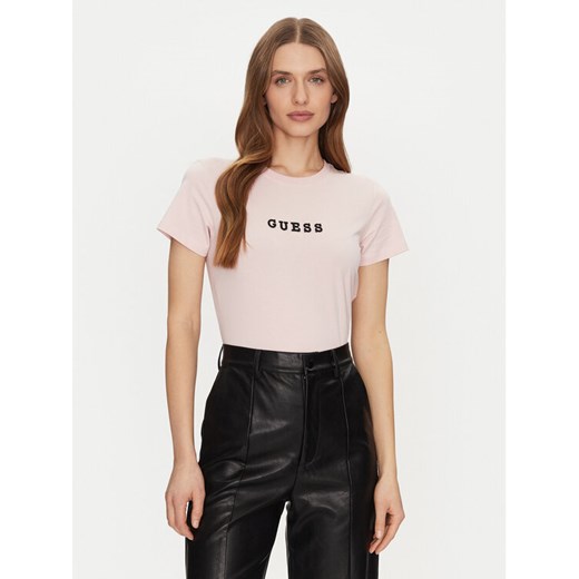 Guess Jeans T-Shirt W5RI54 J1314 Beżowy Regular Fit ze sklepu MODIVO w kategorii Bluzki damskie - zdjęcie 184575341