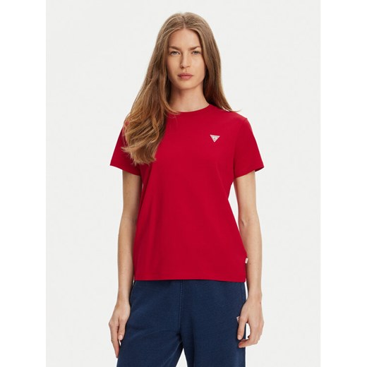 Guess Jeans T-Shirt W4YI10 J1314 Czerwony Regular Fit ze sklepu MODIVO w kategorii Bluzki damskie - zdjęcie 184575343