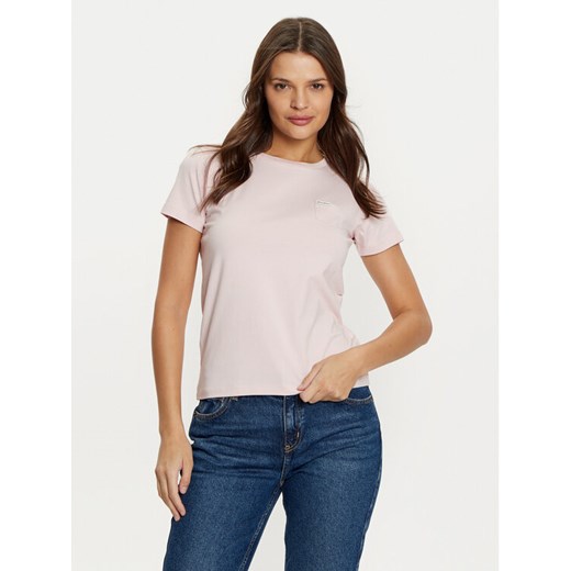 Guess Jeans T-Shirt W5RI52 J1314 Różowy Regular Fit ze sklepu MODIVO w kategorii Bluzki damskie - zdjęcie 184575394