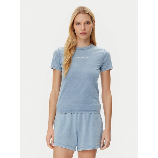 Guess Jeans T-Shirt W5GI41 KCTL1 Niebieski Regular Fit ze sklepu MODIVO w kategorii Bluzki damskie - zdjęcie 184575402