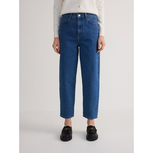 Reserved - Jeansy mom fit - granatowy ze sklepu Reserved w kategorii Jeansy damskie - zdjęcie 184576283