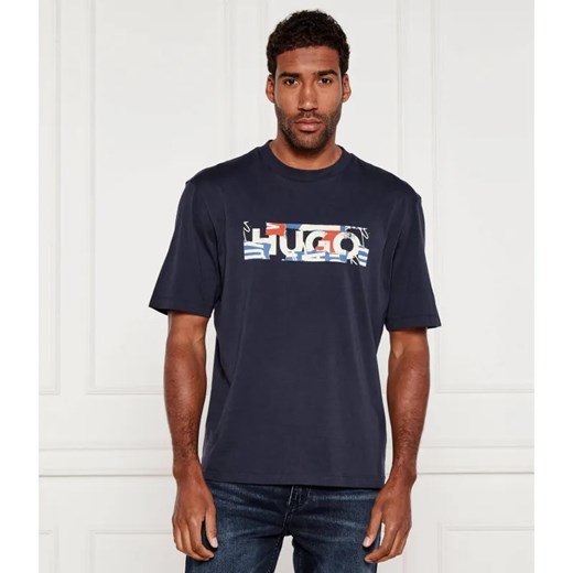 Hugo Blue T-shirt Nugix | Loose fit ze sklepu Gomez Fashion Store w kategorii T-shirty męskie - zdjęcie 184576820