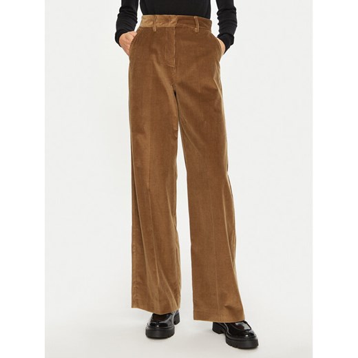 Weekend Max Mara Spodnie materiałowe Tania 2425136012 Brązowy Regular Fit ze sklepu MODIVO w kategorii Spodnie damskie - zdjęcie 184578941