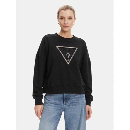 Guess Bluza W5YQ04 KC8I0 Czarny Regular Fit ze sklepu MODIVO w kategorii Bluzy damskie - zdjęcie 184578950