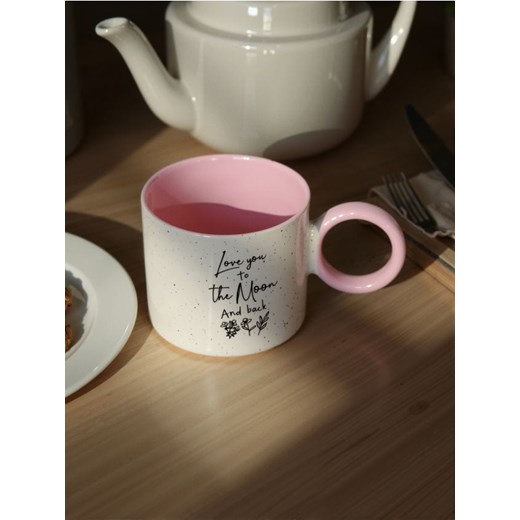 Sinsay - Kubek ceramiczny z miłosną sentencją - różowy ze sklepu Sinsay w kategorii Kubki - zdjęcie 184579932
