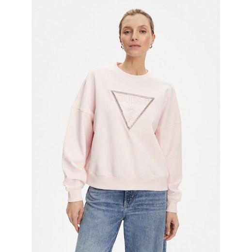 Guess Bluza W5YQ04 KC8I0 Różowy Regular Fit ze sklepu MODIVO w kategorii Bluzy damskie - zdjęcie 184580070