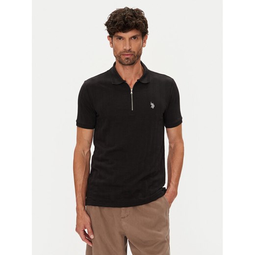 U.S. Polo Assn. Polo MUP3992 Czarny Regular Fit ze sklepu MODIVO w kategorii T-shirty męskie - zdjęcie 184580084