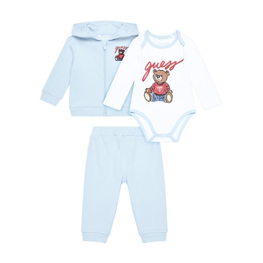 Guess Komplet dziecięcy H5YW12 KA6W4 Błękitny Regular Fit ze sklepu MODIVO w kategorii Odzież dla niemowląt - zdjęcie 184580153