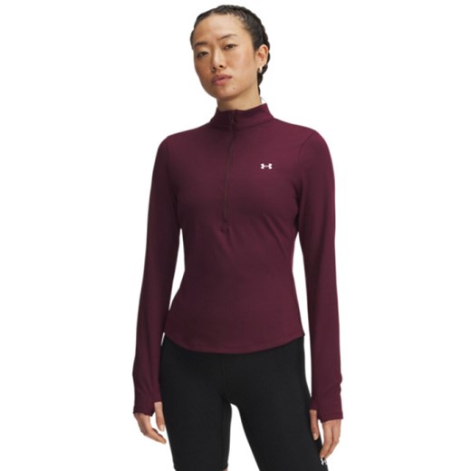 Damski longsleeve treningowy Under Armour Motion 1/2 Zip EMEA - bordowy ze sklepu Sportstylestory.com w kategorii Bluzki damskie - zdjęcie 184580923