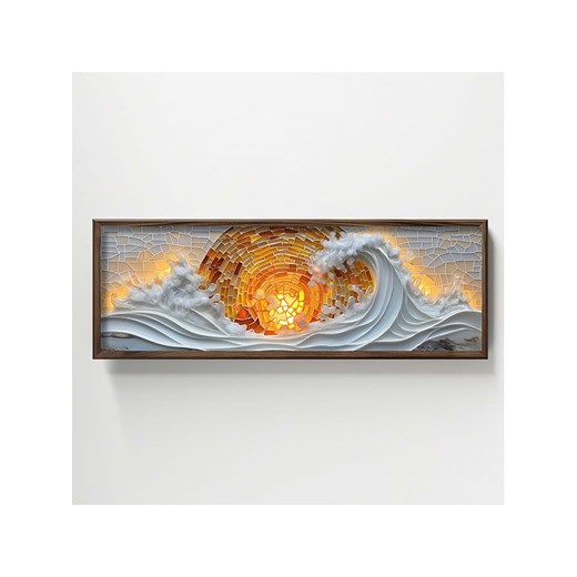 HanahHome Druk artystyczny w kolorze brązowym ze wzorem w ramce - 120 x 40 cm ze sklepu Limango Polska w kategorii Obrazy - zdjęcie 184581210