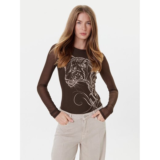 Guess Body W5YP06 KCZC2 Brązowy Regular Fit ze sklepu MODIVO w kategorii Bluzki damskie - zdjęcie 184581974