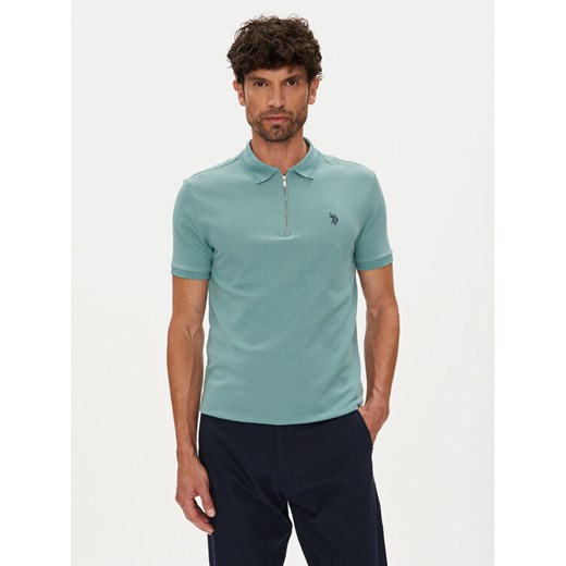 U.S. Polo Assn. Polo MUP3335 Zielony Regular Fit ze sklepu MODIVO w kategorii T-shirty męskie - zdjęcie 184581993