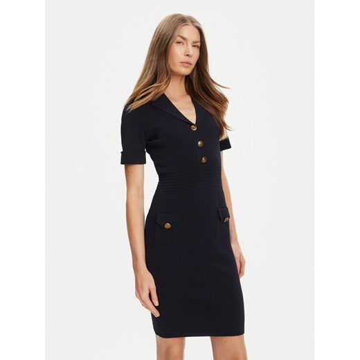 Guess Sukienka dzianinowa W5YK29 Z0130 Granatowy Slim Fit ze sklepu MODIVO w kategorii Sukienki - zdjęcie 184582003