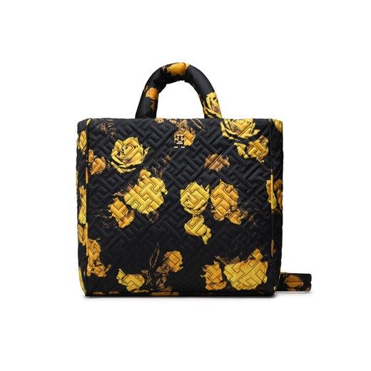 Tommy Hilfiger Torebka Flow Tote Floral AW0AW14380 Czarny ze sklepu MODIVO w kategorii Torby Shopper bag - zdjęcie 184582004