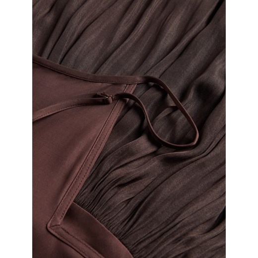 Reserved - Sukienka maxi z lyocellu - ciemnobrązowy Reserved L Reserved