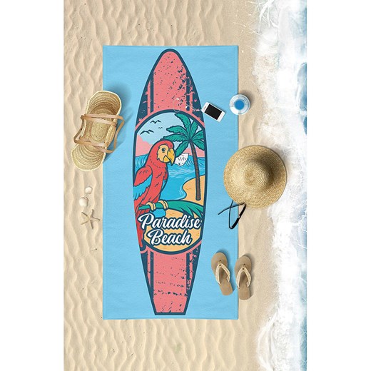 Samimi Ręcznik plażowy &quot;Paradise Beach&quot; w kolorze czerwono-błękitnym - 150 x 75 cm ze sklepu Limango Polska w kategorii Ręczniki - zdjęcie 184582842