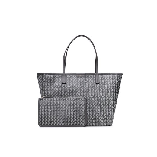 Torebka Tory Burch Basketweave Tote 145634 Szary ze sklepu eobuwie.pl w kategorii Torby Shopper bag - zdjęcie 184584700