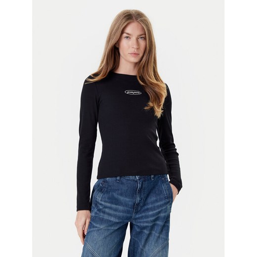 Guess Jeans Bluzka W5YP38 KA0H1 Czarny Slim Fit ze sklepu MODIVO w kategorii Bluzki damskie - zdjęcie 184588464