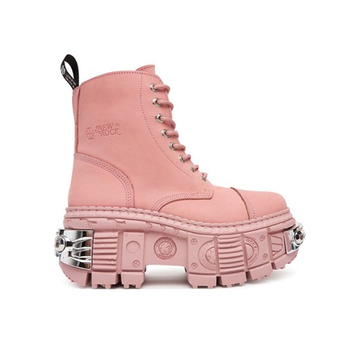 NEW ROCK Botki M-WALL083C-C11 Różowy ze sklepu MODIVO w kategorii Botki - zdjęcie 184588500