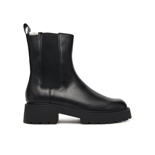 Calvin Klein Jeans Sztyblety Combat Mid Chelsea Boot Hw Lth YW0YW01869 Czarny ze sklepu MODIVO w kategorii Botki - zdjęcie 184588584