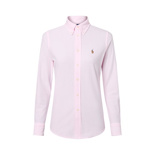 Polo Ralph Lauren Damska bluzka koszulowa Kobiety Bawełna różowy w paski ze sklepu vangraaf w kategorii Koszule damskie - zdjęcie 184589850