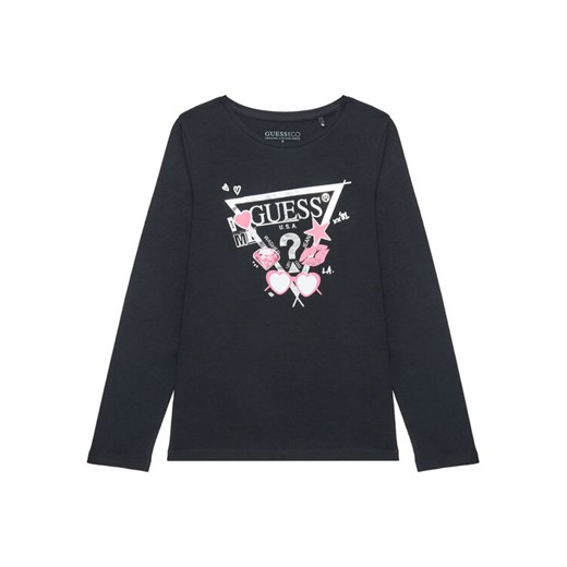 Guess Bluzka J5YI01 K6YW4 Czarny Regular Fit ze sklepu MODIVO w kategorii Bluzki dziewczęce - zdjęcie 184591632