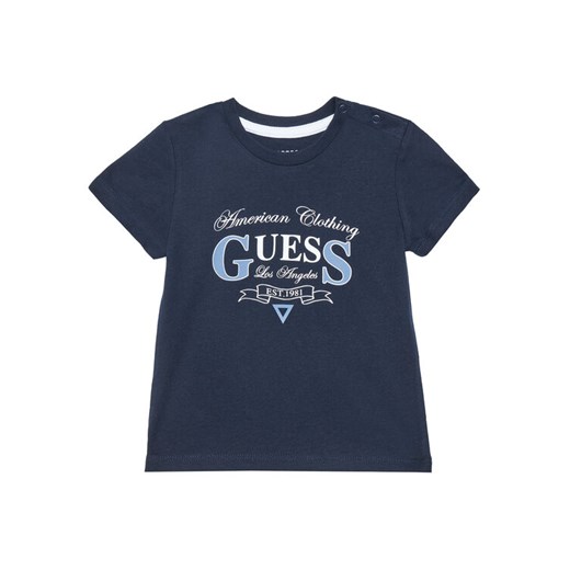 Guess T-Shirt N5YI20 K8HM4 Granatowy Regular Fit ze sklepu MODIVO w kategorii Kaftaniki i bluzki - zdjęcie 184591652