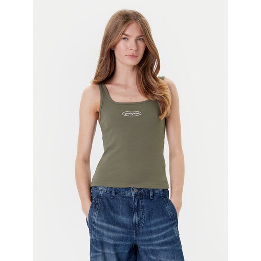 Guess Jeans Top W5YP35 KA0H1 Khaki Regular Fit ze sklepu MODIVO w kategorii Bluzki damskie - zdjęcie 184591653